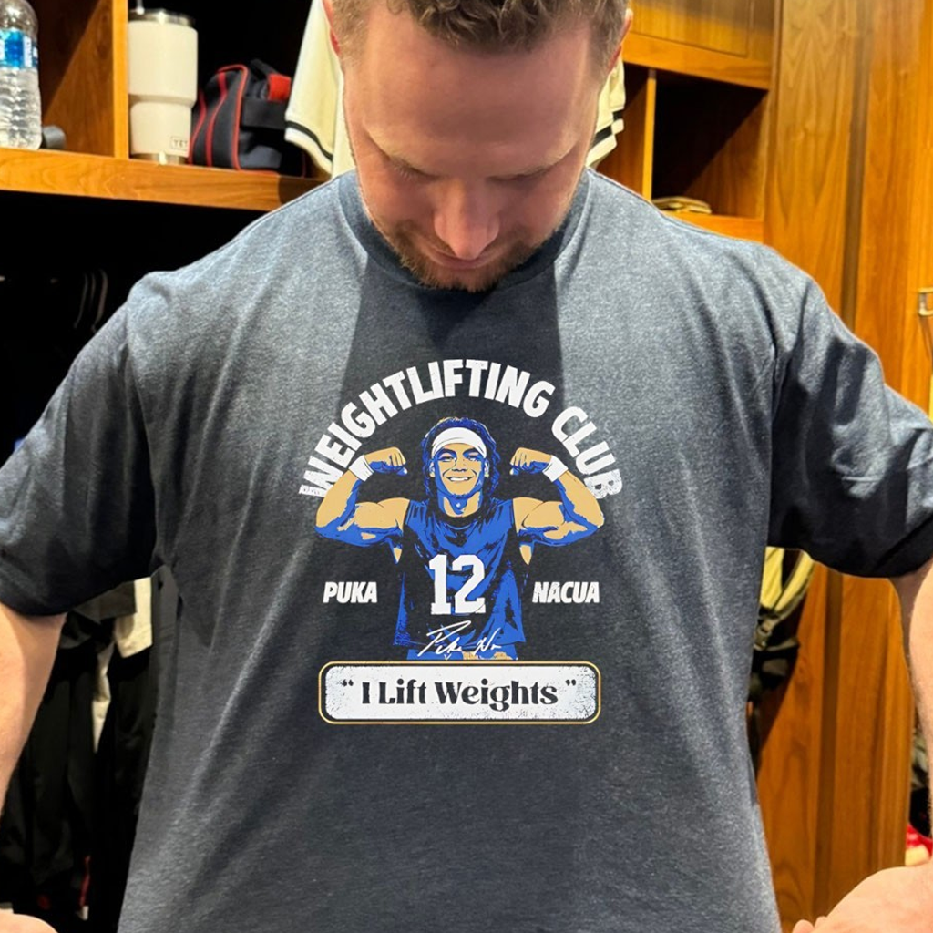 Puka Nacua Los Angeles Rams Weightlifting Club Signature Shirt Unique Birthday Gift For Father Puka Nacua Los Angeles Rams Weightlifting Club Signature Shirt Unique Birthday Gift For Father