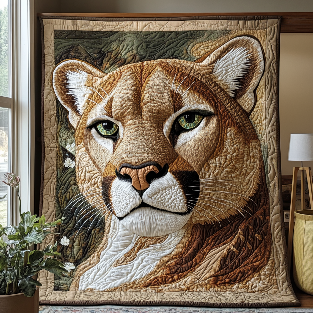 Puma Glaze Quilted Blanket Holiday Throw Blanket Leopard Gifts For Her