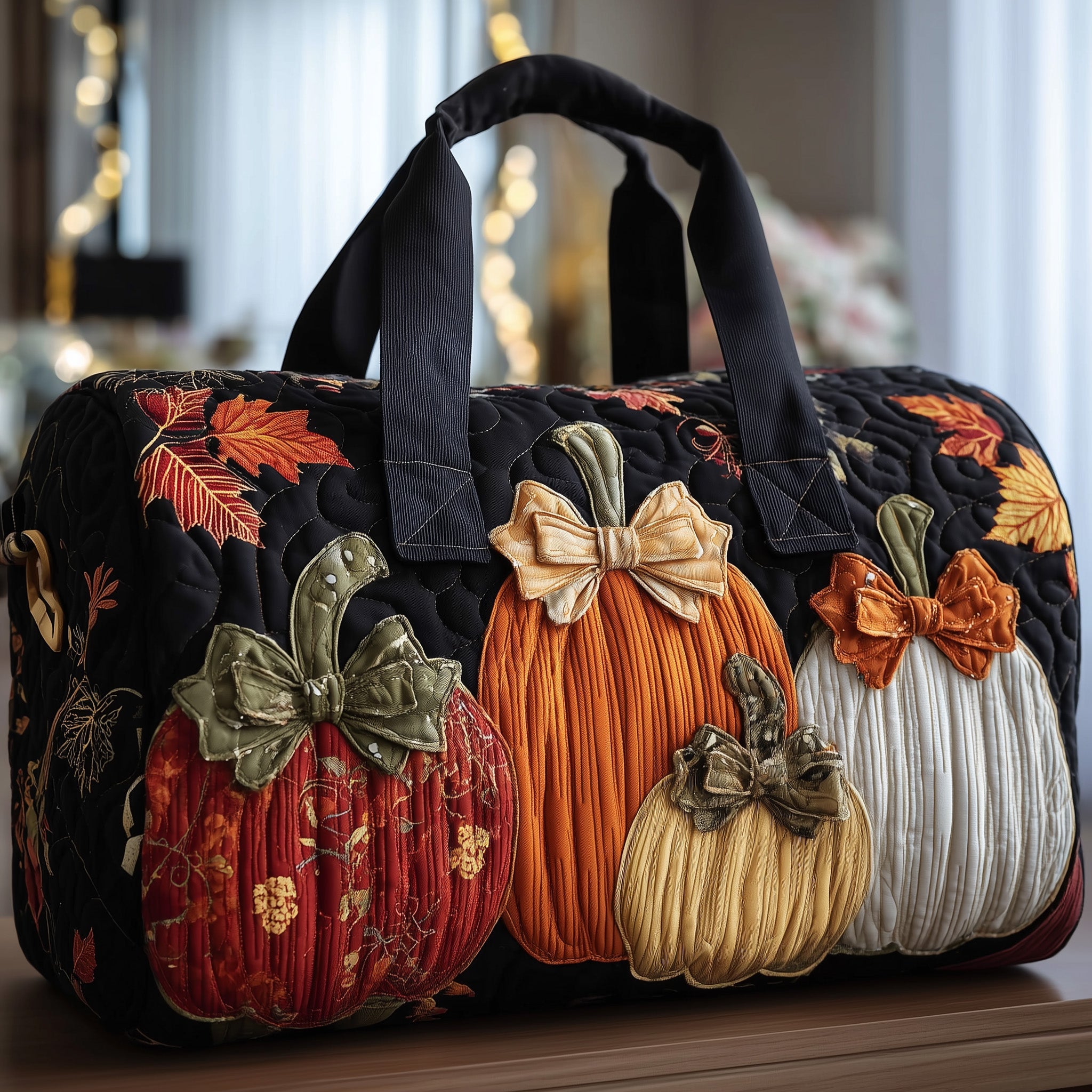Pumkin Harvest Quilted Duffle Bag New Year Gift Idea