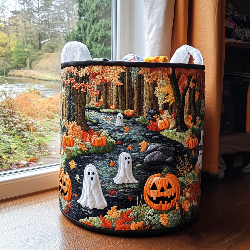 Pumpkin Creek Quilted Laundry Basket Merch For Home And Bedroom