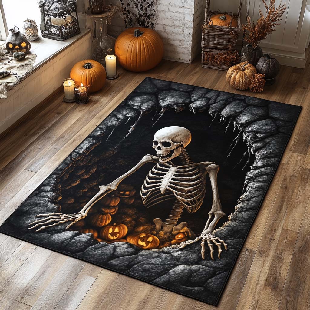 Pumpkin Crypt Area Rug Christmas House Decor Halloween Gifts For Teens