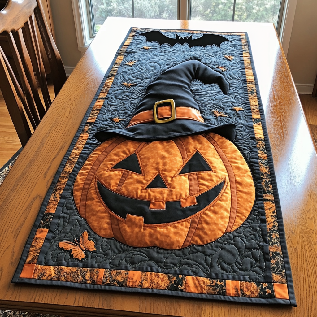 Pumpkin Delight Quilted Table Runner Halloween Runners Dining Table Decor Ideas