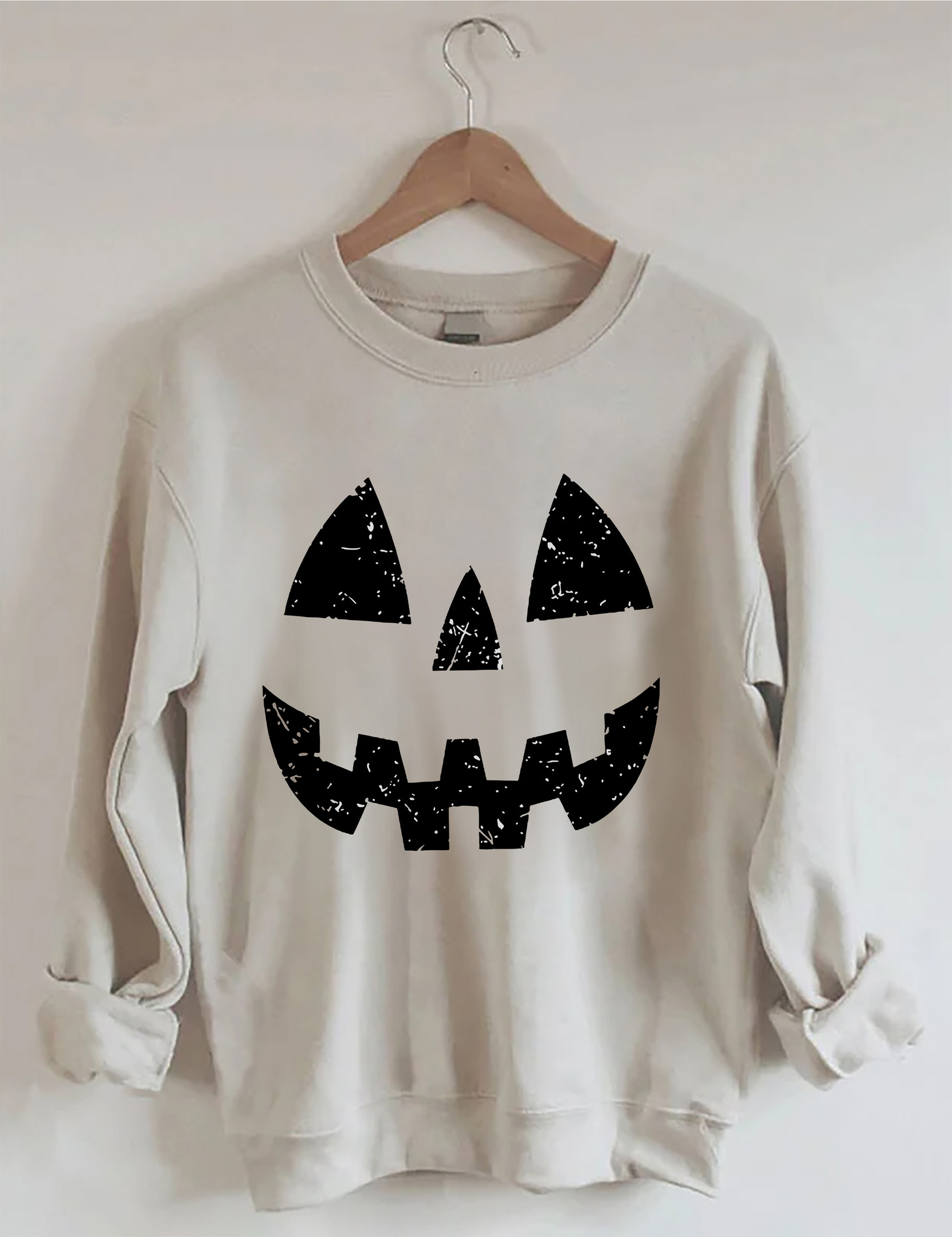 Pumpkin Face Sweatshirt Halloween Themed Novelty Clothing Pumpkin Lover Gifts