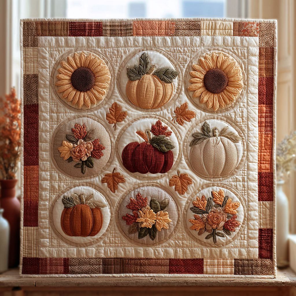 Pumpkin Fall Charm Quilt Elegant Quilt Blanket for Relaxing Evenings