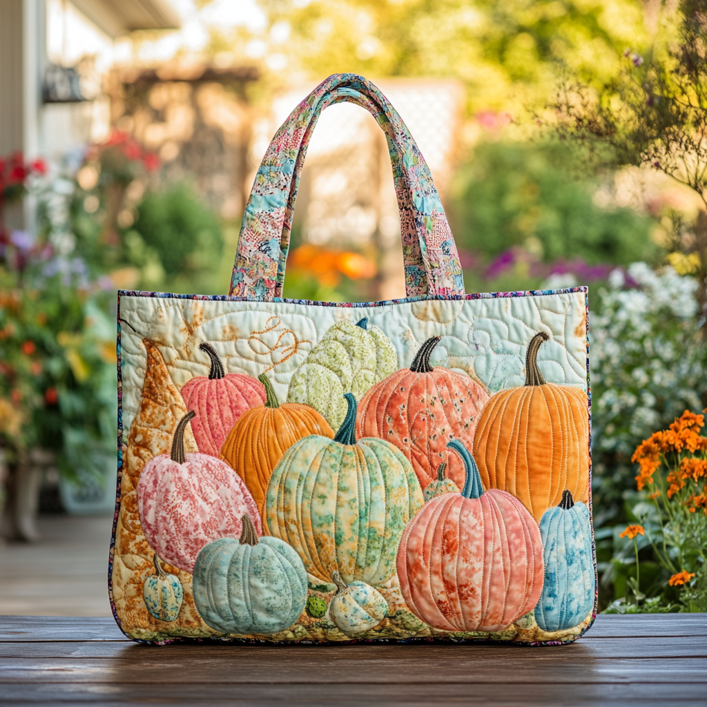 Pumpkin Garden Quilted Tote Bag Autumn Gifts Items