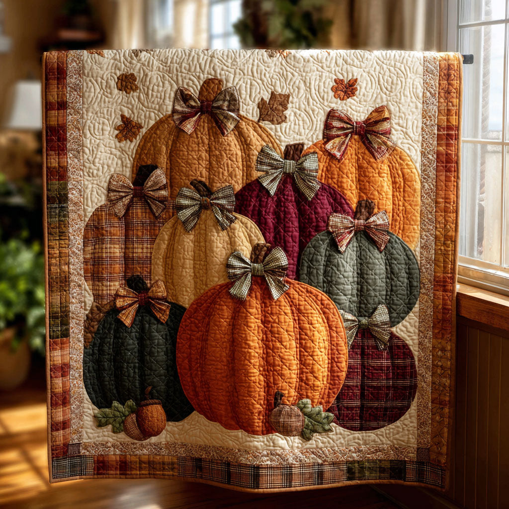 Pumpkin Glow Quilt Classic Quilt Blanket for Cozy and Warm Nights