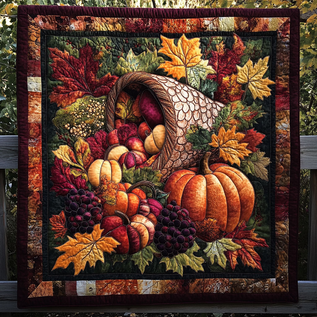 Pumpkin Harvest Quilt High-Quality Cotton Quilt Blanket for Restful Sleep