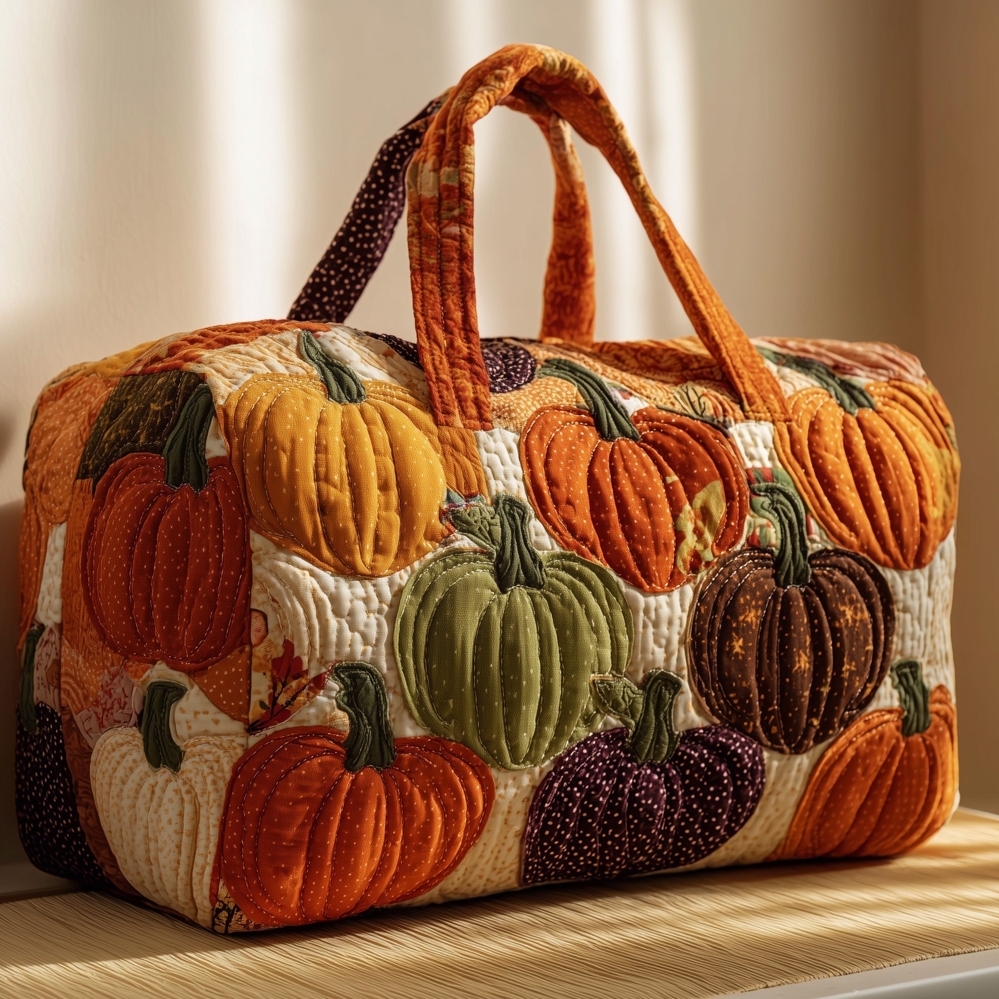Pumpkin Harvest Quilted Duffle Bag Graduation Gift Idea