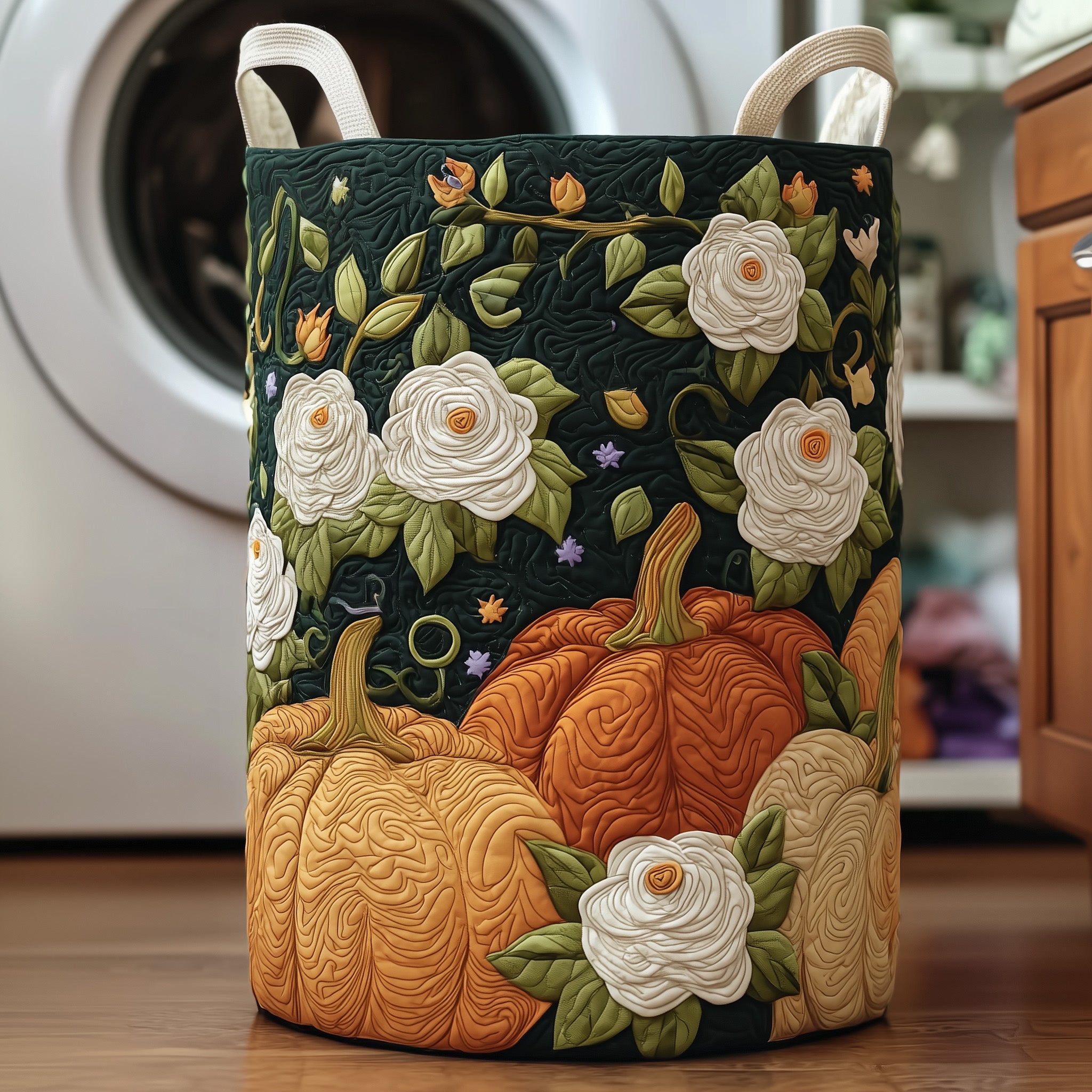 Pumpkin Haven Quilted Laundry Basket Adorable Gifts For Pumpkin Lovers