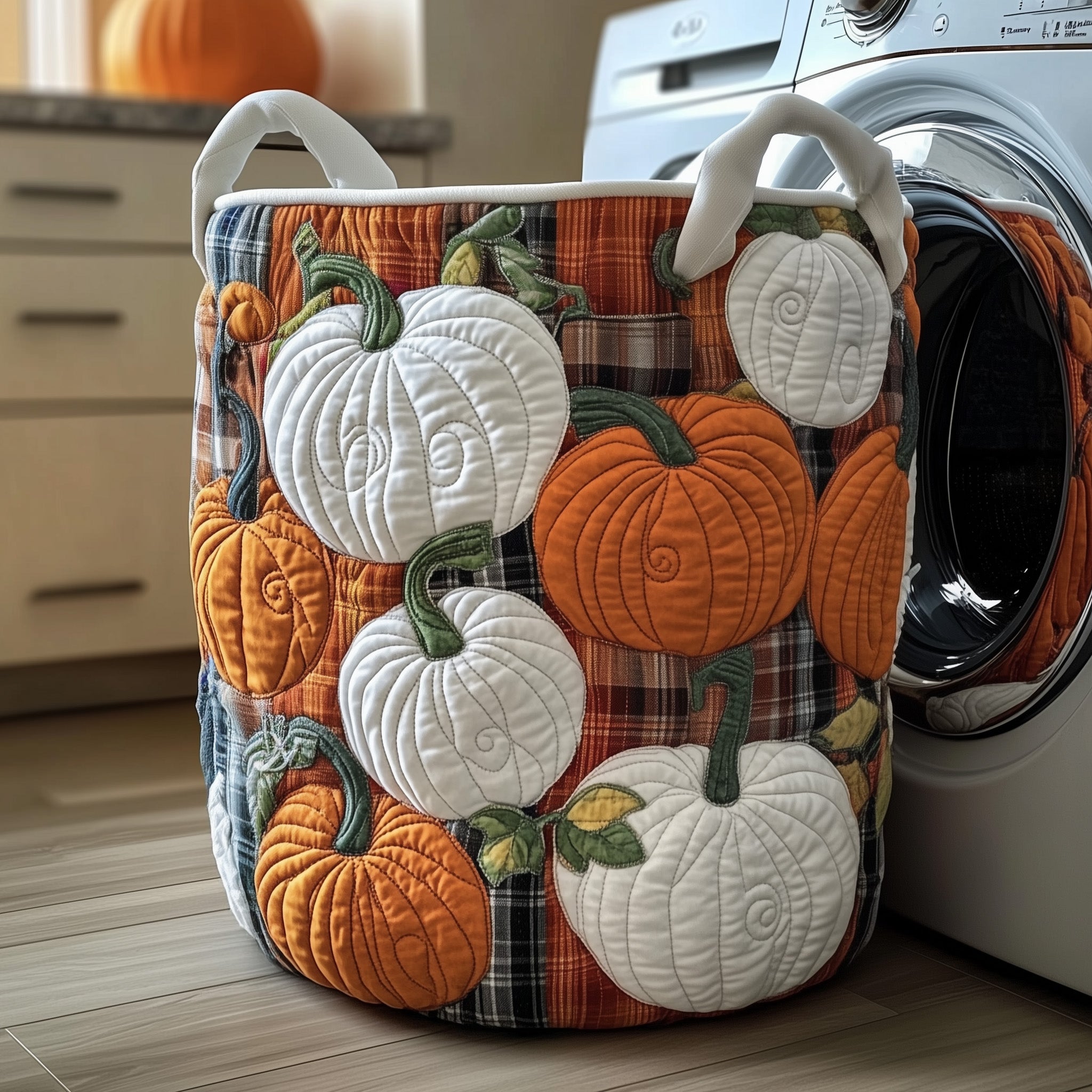Pumpkin Haven Quilted Laundry Basket Appealing Gifts For Pumpkin Lovers