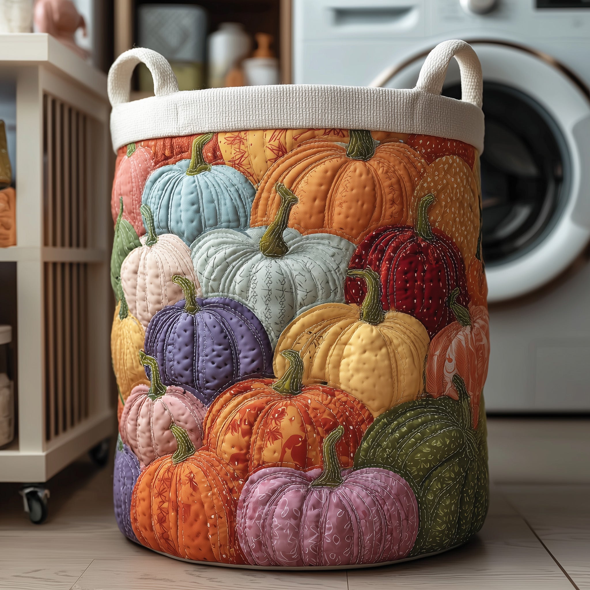 Pumpkin Haven Quilted Laundry Basket Charming Gifts For Pumpkin Enthusiasts