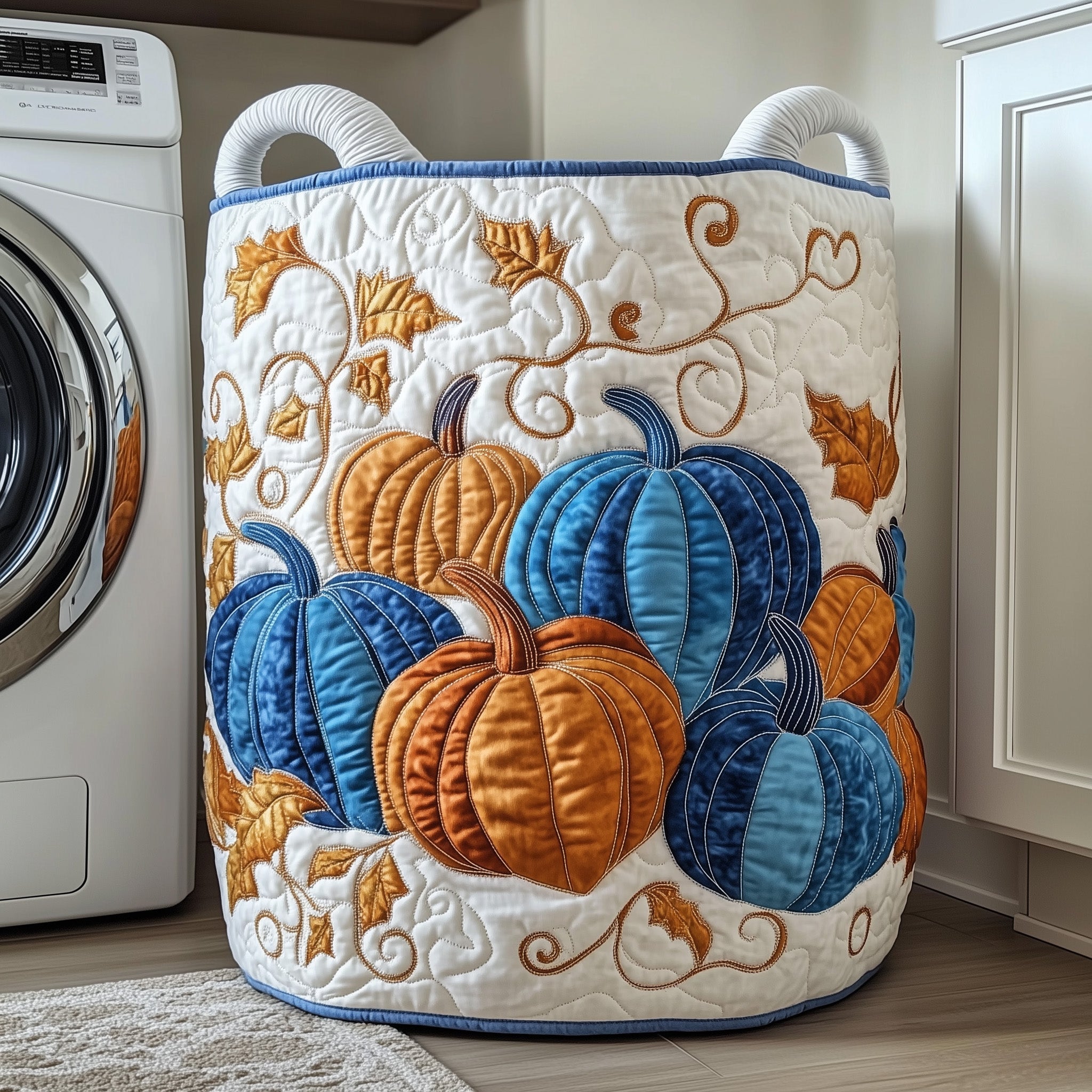 Pumpkin Haven Quilted Laundry Basket Pretty Gifts For Pumpkin Lovers