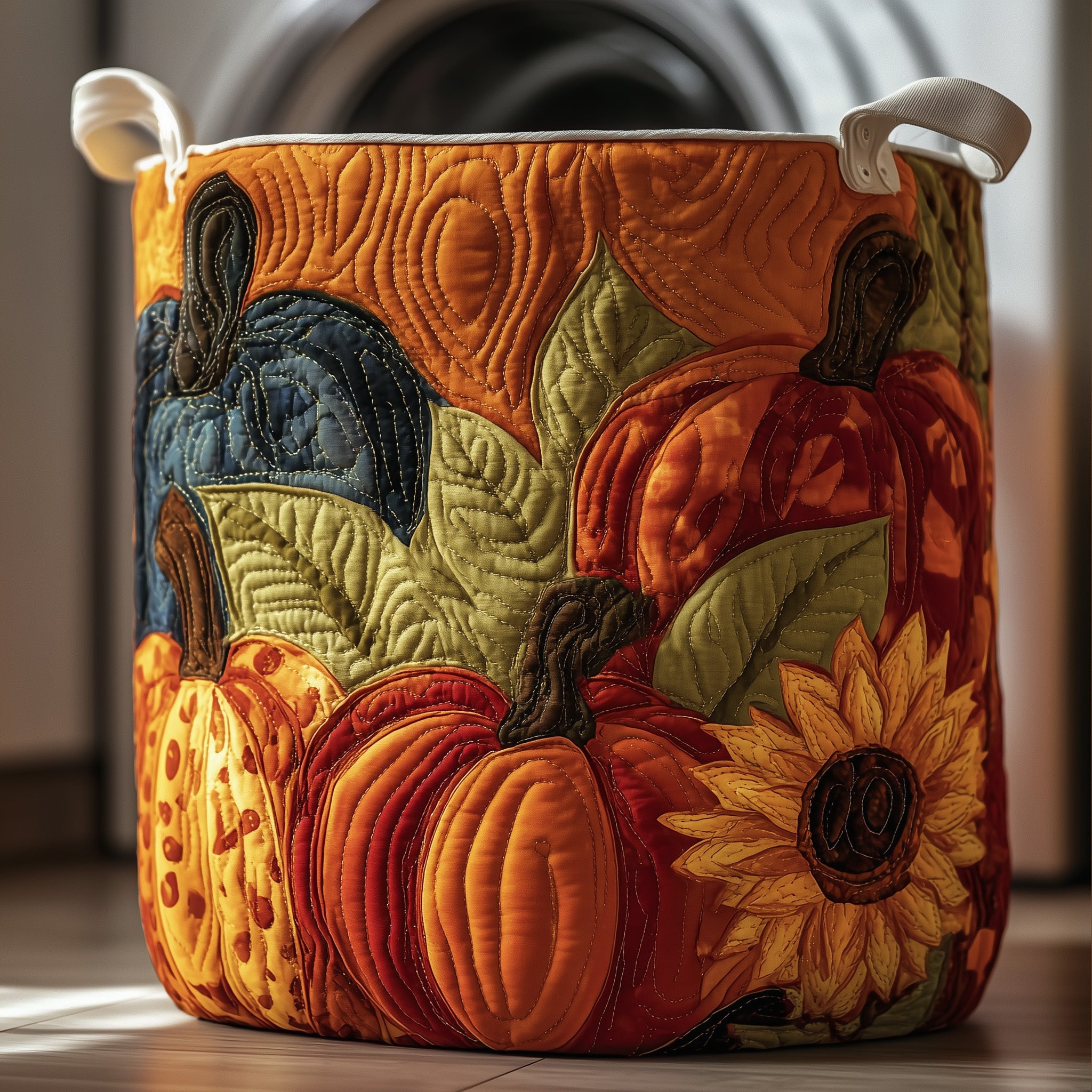 Pumpkin Haven Quilted Laundry Basket Pretty Present Gifts For Pumpkin Lovers