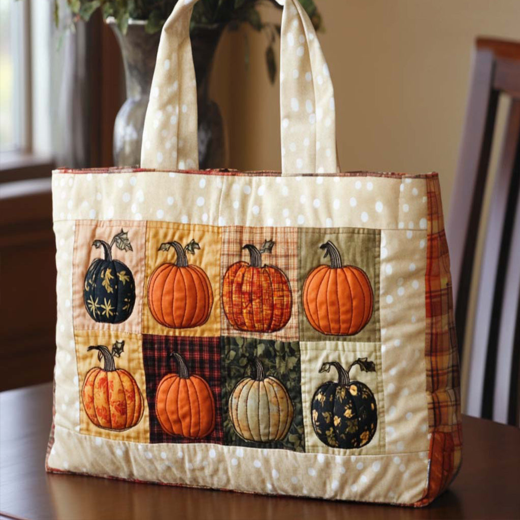 Pumpkin Lane Quilted Tote Bag Best Autumn Gifts