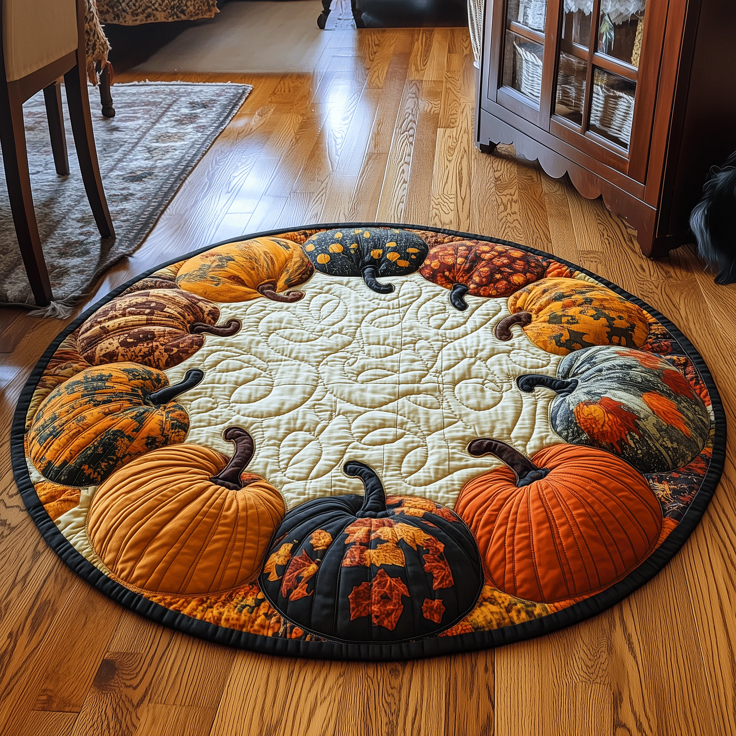 Pumpkin Magic Quilted Round Mat Entryway Design Ideas Farming Gifts For Him