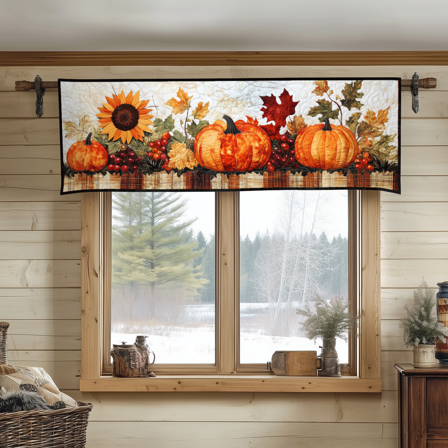 Pumpkin Parade Quilted Valance Christmas Valances For Living Room Unique Christmas Gifts