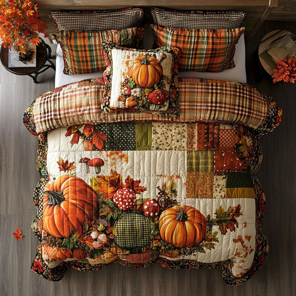 Pumpkin Patch Blessings Quilted Bedding Set Best Comforter Sets Gifts For Autumn Lovers