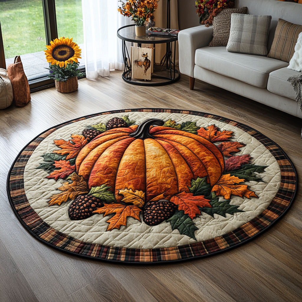 Pumpkin Patch Dreams Quilted Round Mat Home Front Door Design Farmers Market Gift Basket