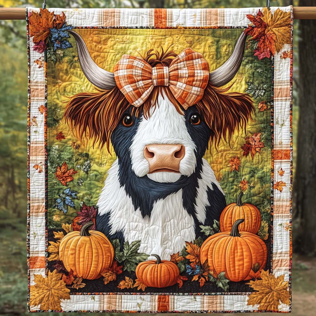 Pumpkin Patch Friend Quilted Blanket Cow Gifts For Cow Loversr