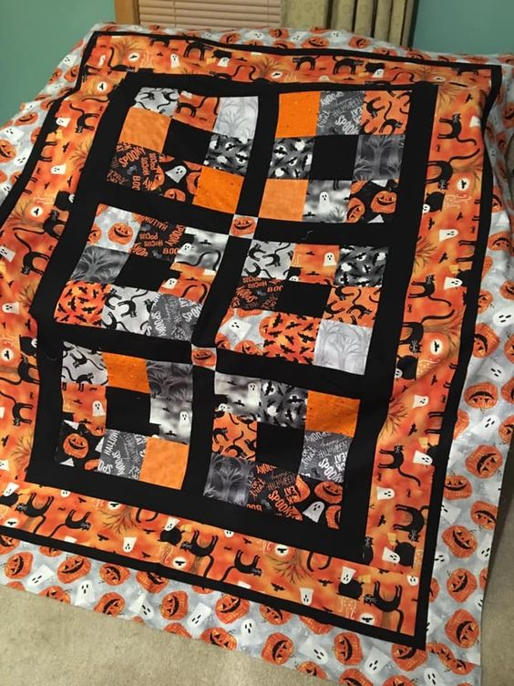 Pumpkin Patch Quilted Blanket Halloween Gifts For Teens