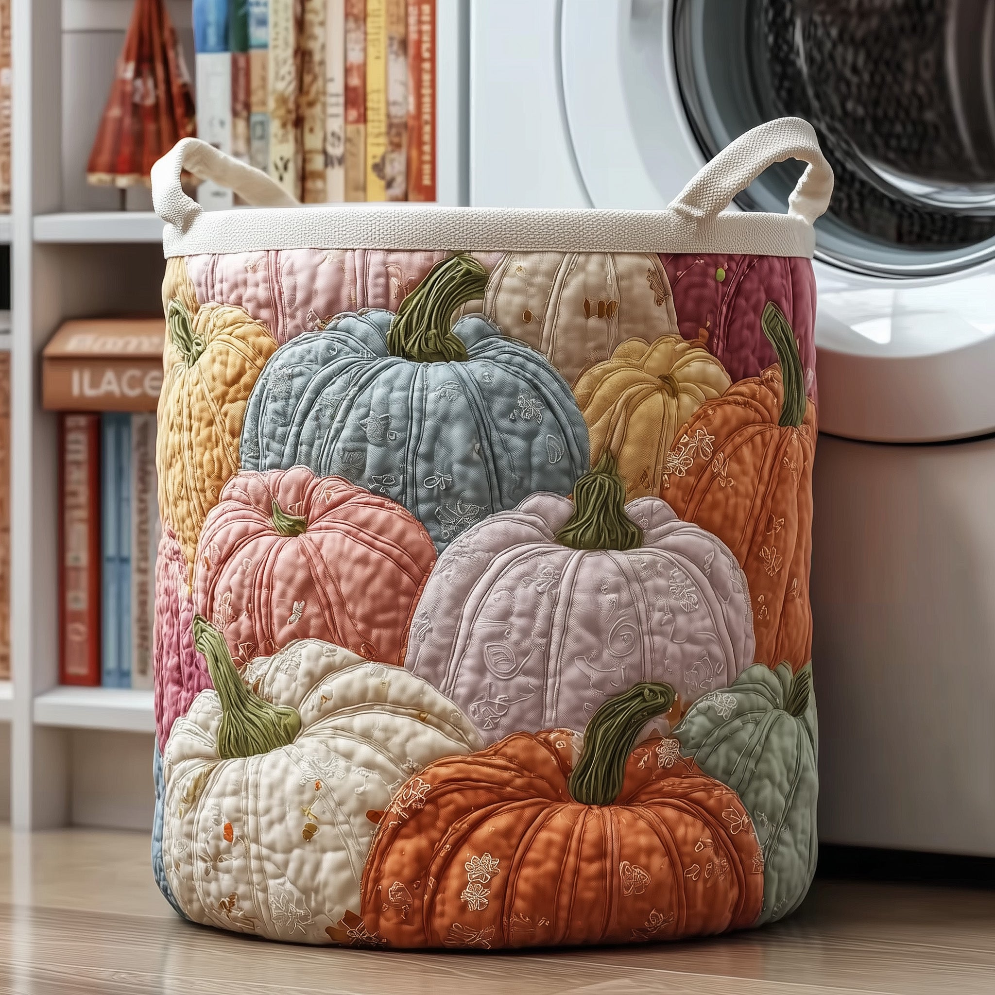 Pumpkin Patch Quilted Laundry Basket Idea Present For Pumpkin Lovers
