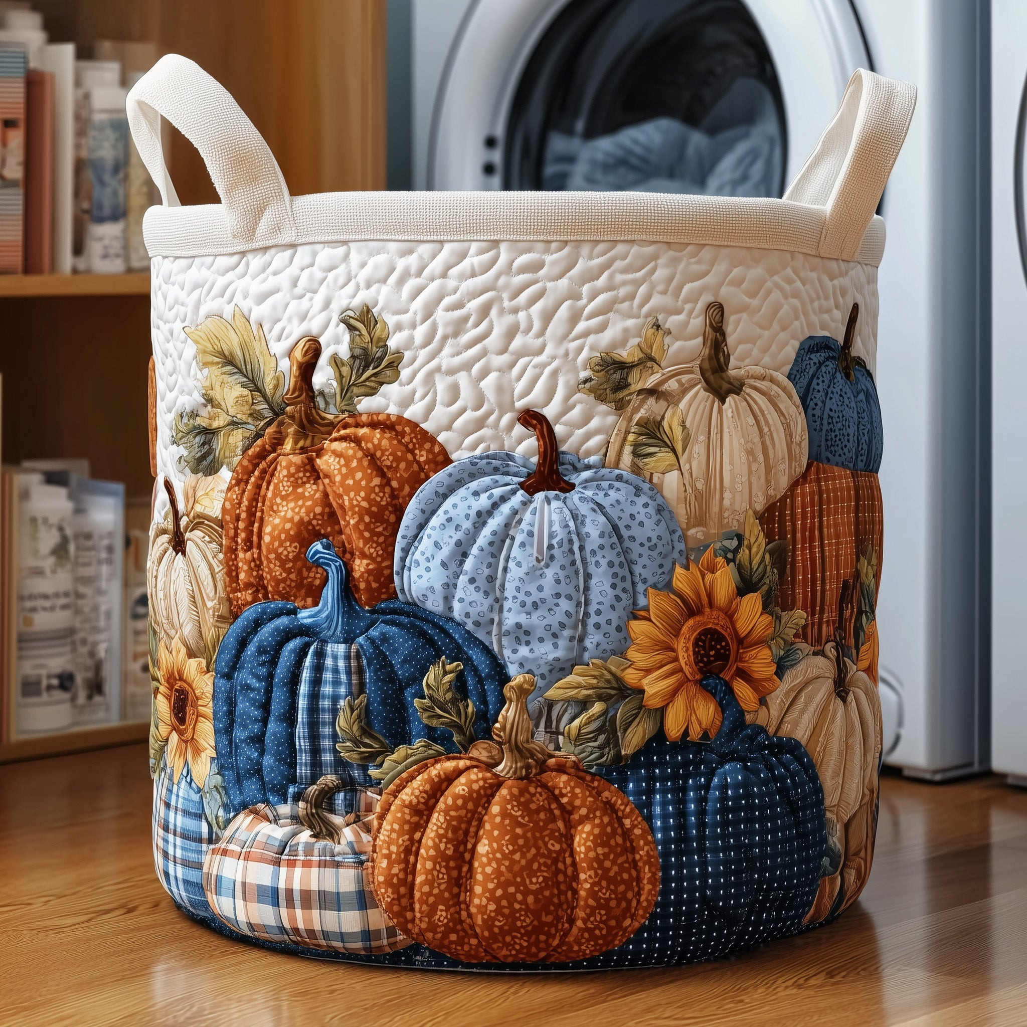 Pumpkin Patch Quilted Laundry Basket Laundry Room Decor Holiday Gifts For Friends