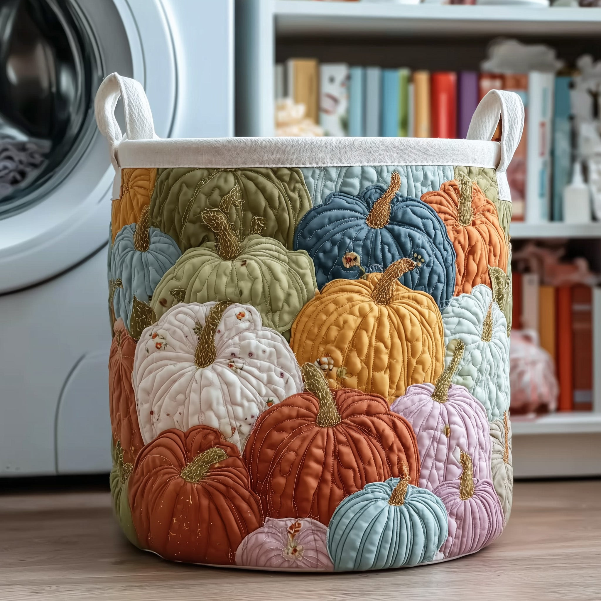 Pumpkin Patch Quilted Laundry Basket Modern Home Decor Gift Ideas For Father
