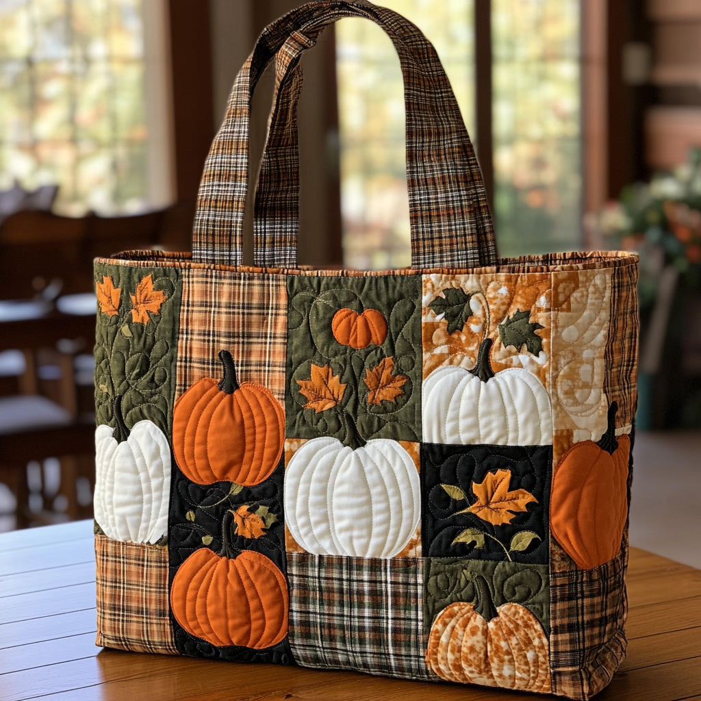 Pumpkin Patch Quilted Tote Bag Fall Autumn Gifts For Him