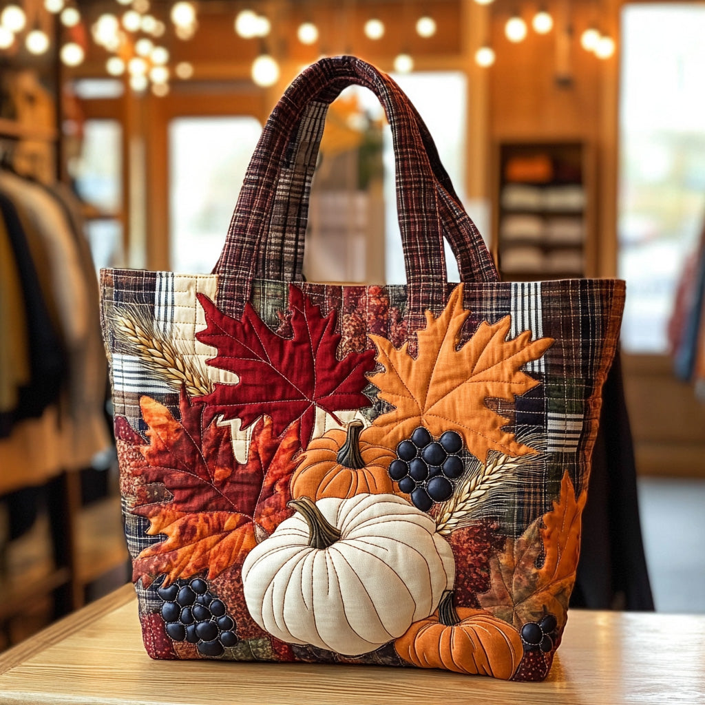 Pumpkin Patch Quilted Tote Bag Fall Autumn Season Gifts