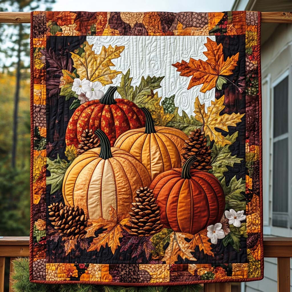 Pumpkin Patch Radiance Quilted Blanket Autumn Gift Ideas