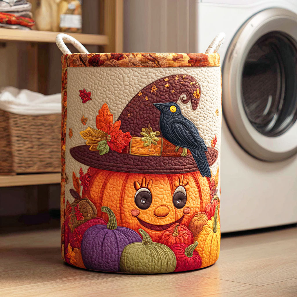 Pumpkin Path Quilted Laundry Basket Merch For Her