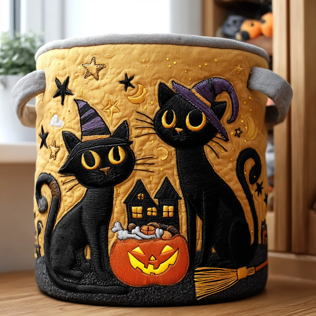 Pumpkin Prowler Quilted Laundry Basket Merch For Mom