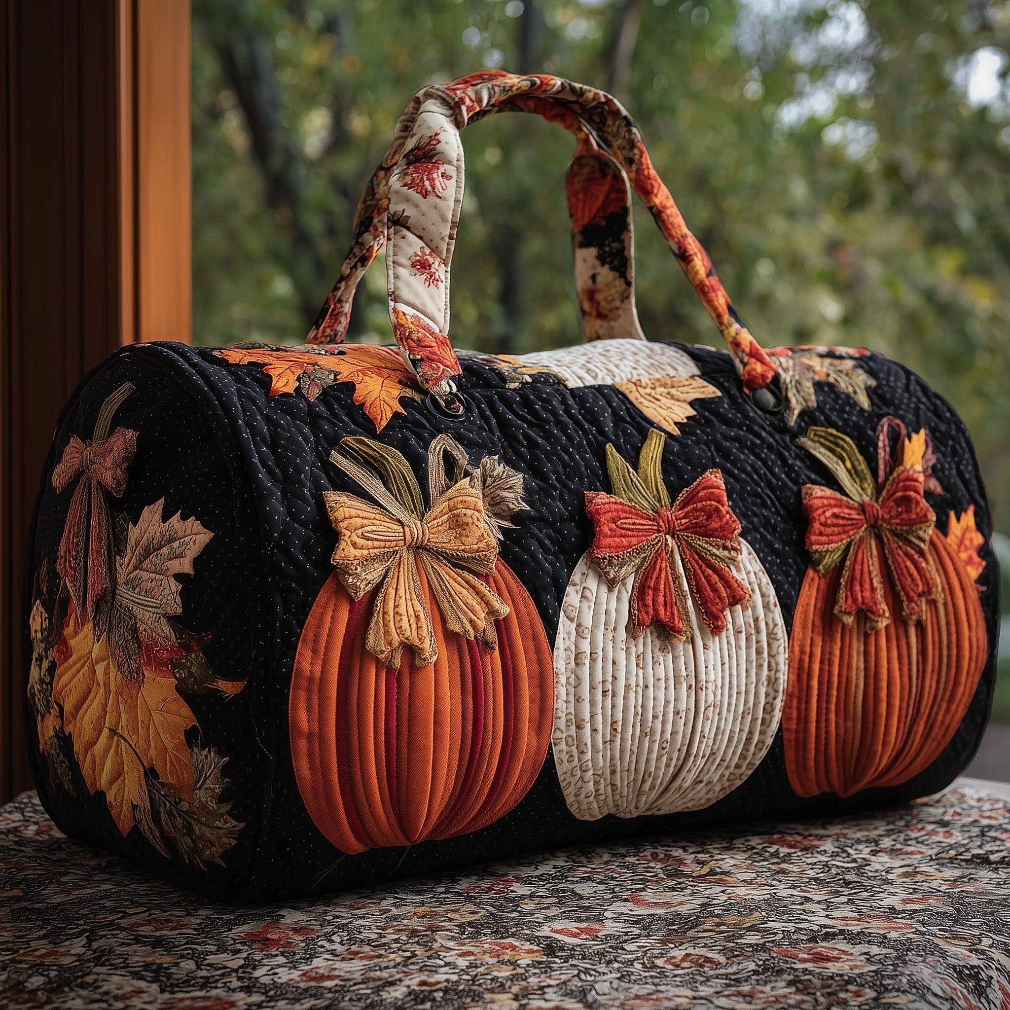 Pumpkin Quilted Duffle Bag Anniversary Gift Idea