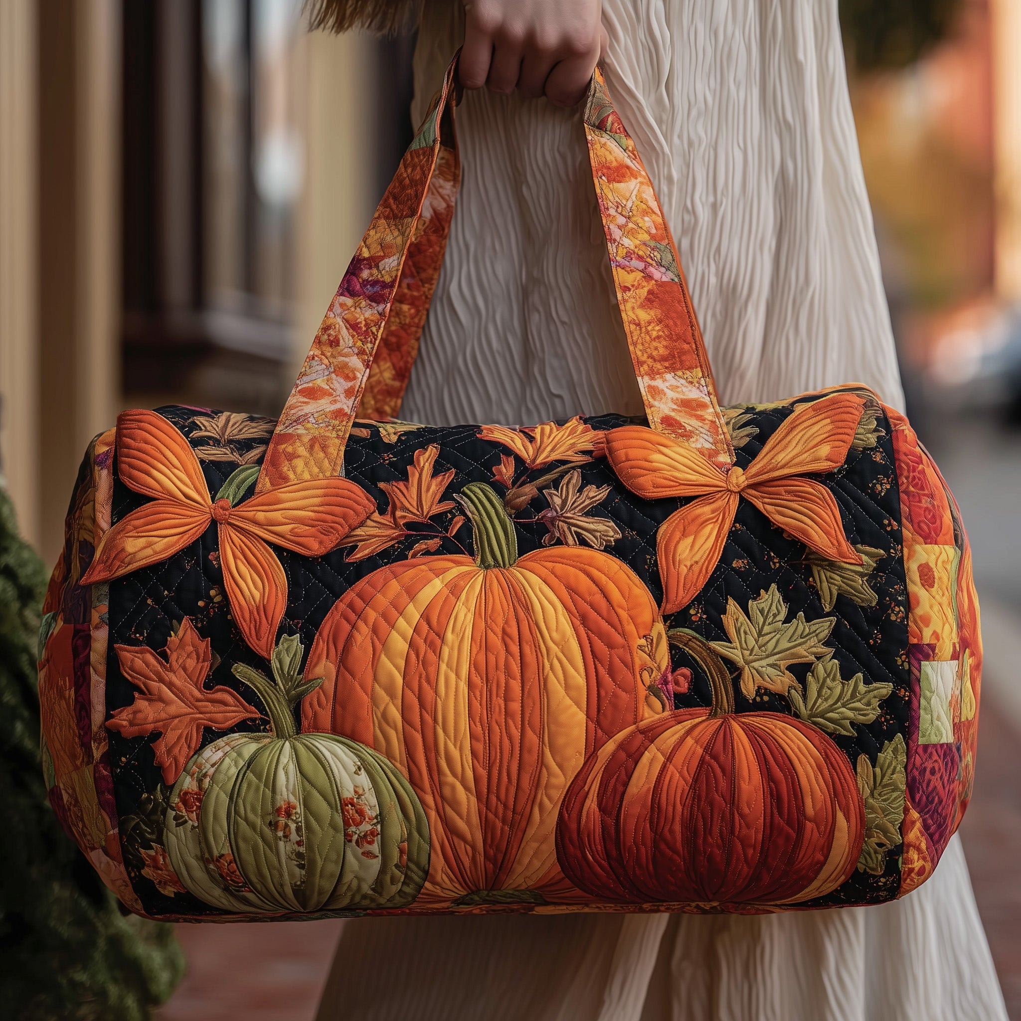 Pumpkin Quilted Duffle Bag Gift For Dad