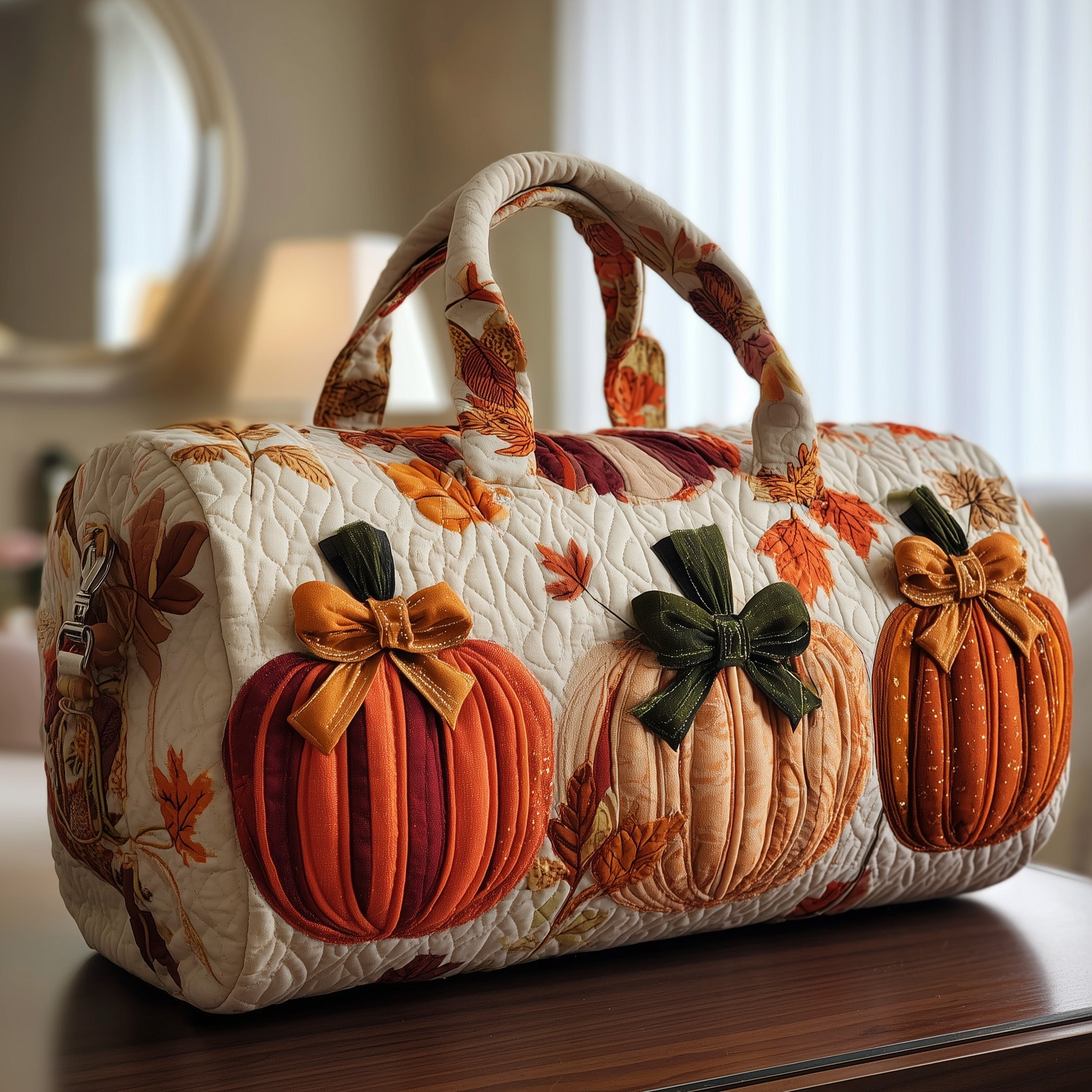 Pumpkin Quilted Duffle Bag Gift For Kids