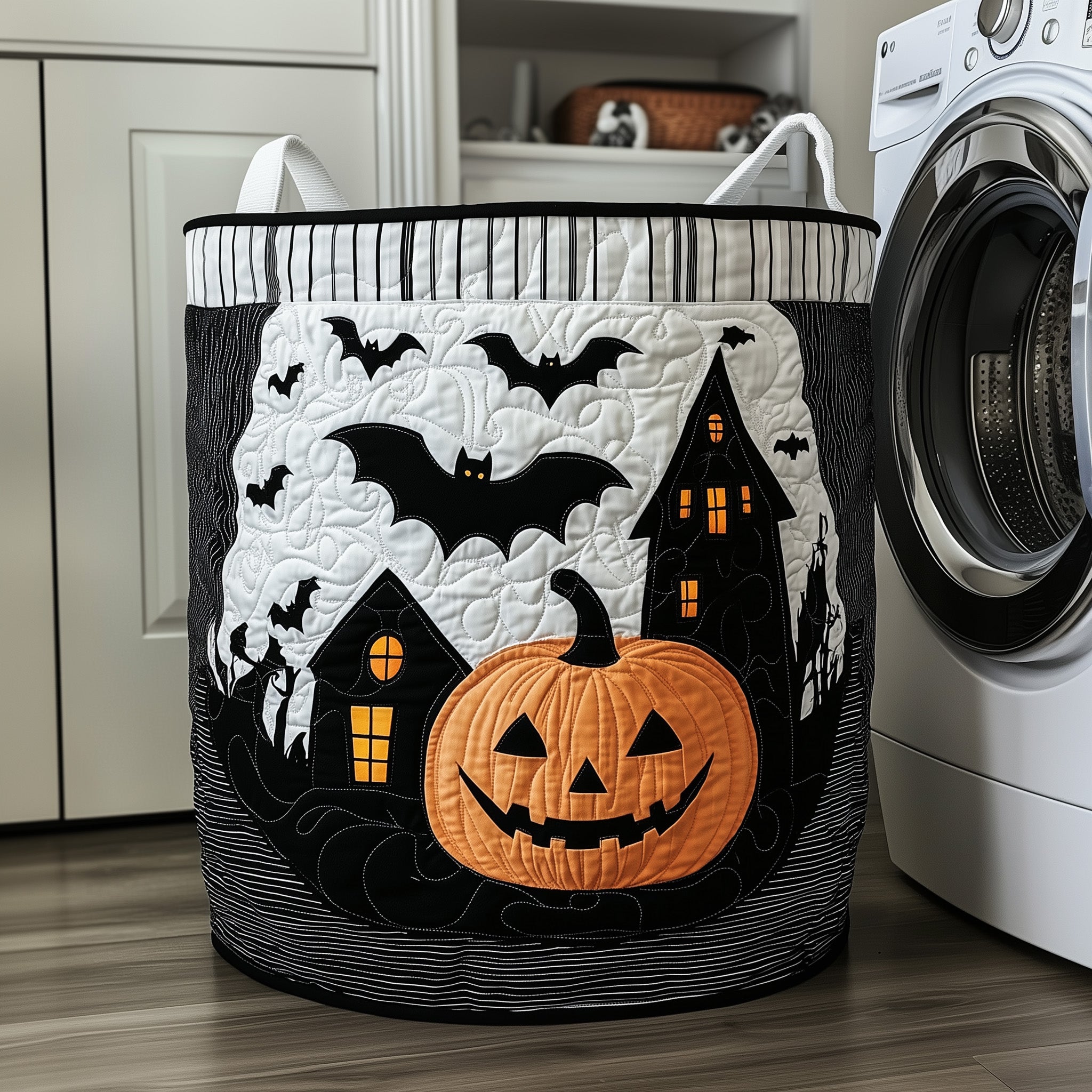 Pumpkin Quilted Laundry Basket Halloween Gifts For Adults