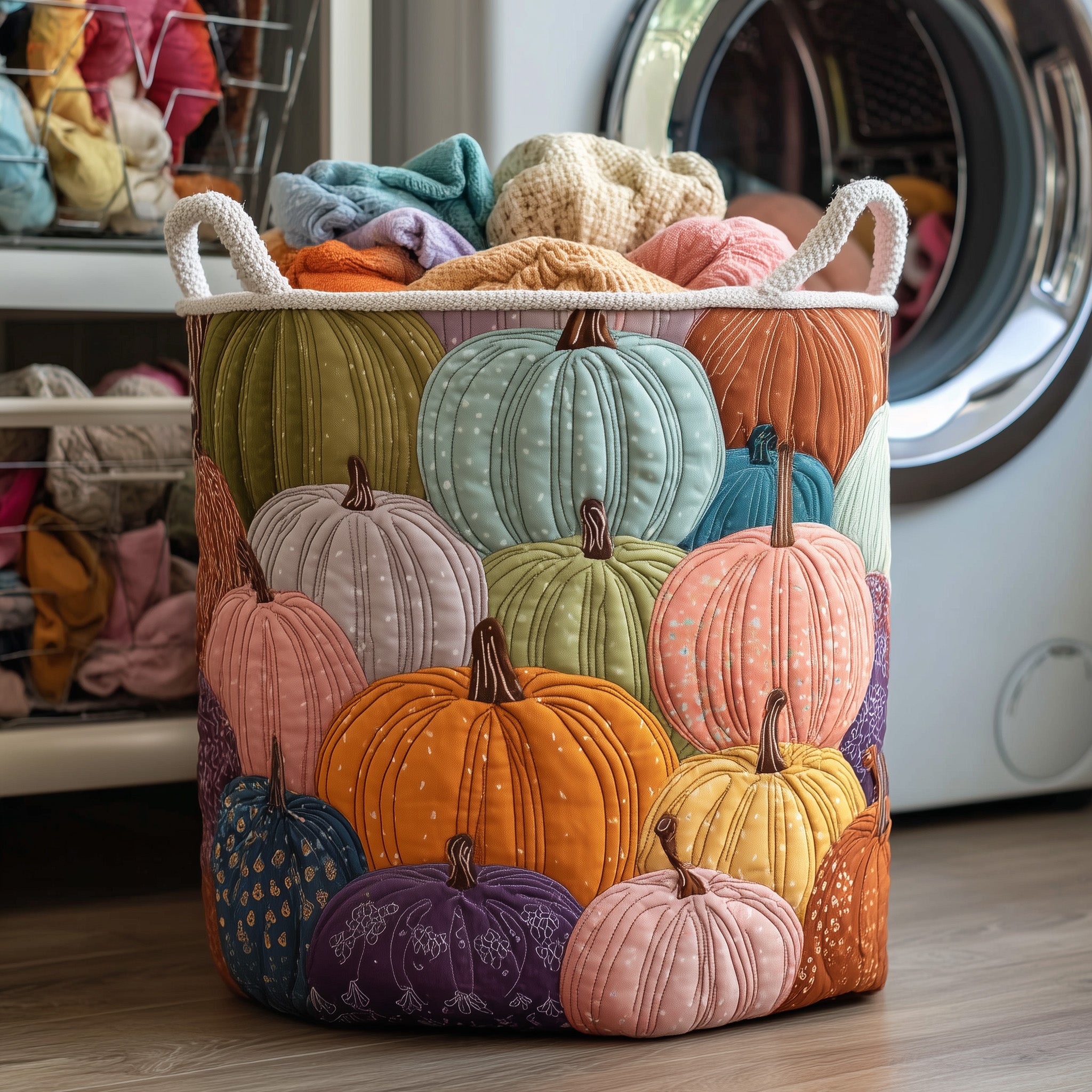 Pumpkin Quilted Laundry Basket Unique Laundry Gifts For Autumn Lovers