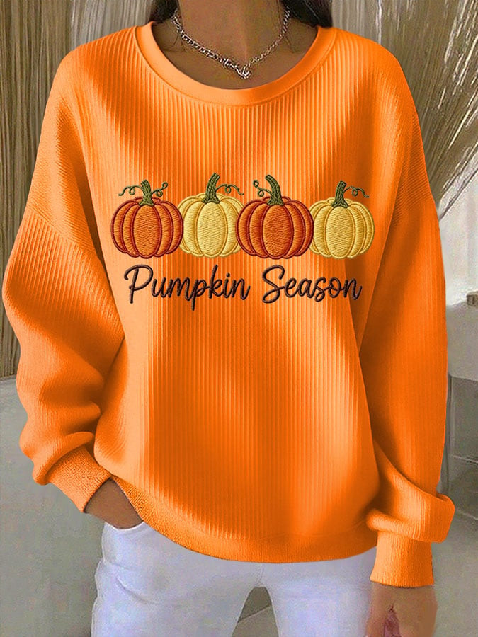 Pumpkin Season Sweatshirt Fall Aesthetic Apparel Thanksgiving Presents For Her