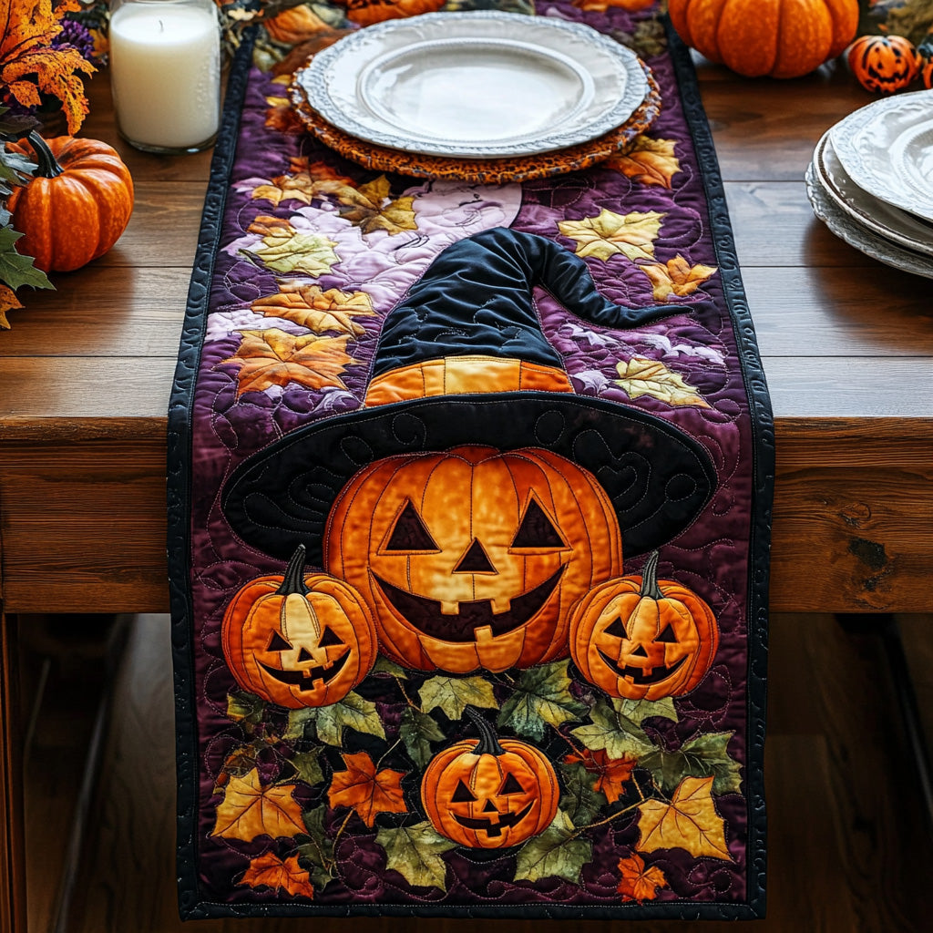 Pumpkin Spells Quilted Table Runner Holiday Runners Dining Table Halloween Decor