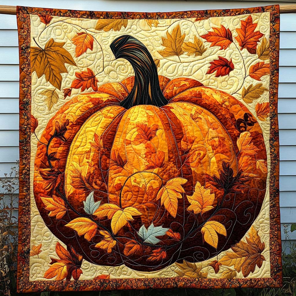 Pumpkin Spice Quilted Blanket Cozy Fall Gift Ideas