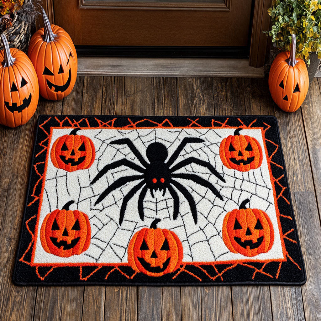 Pumpkin Spider Doormat Best Decoration Gift For Friends and Family on Halloween Day