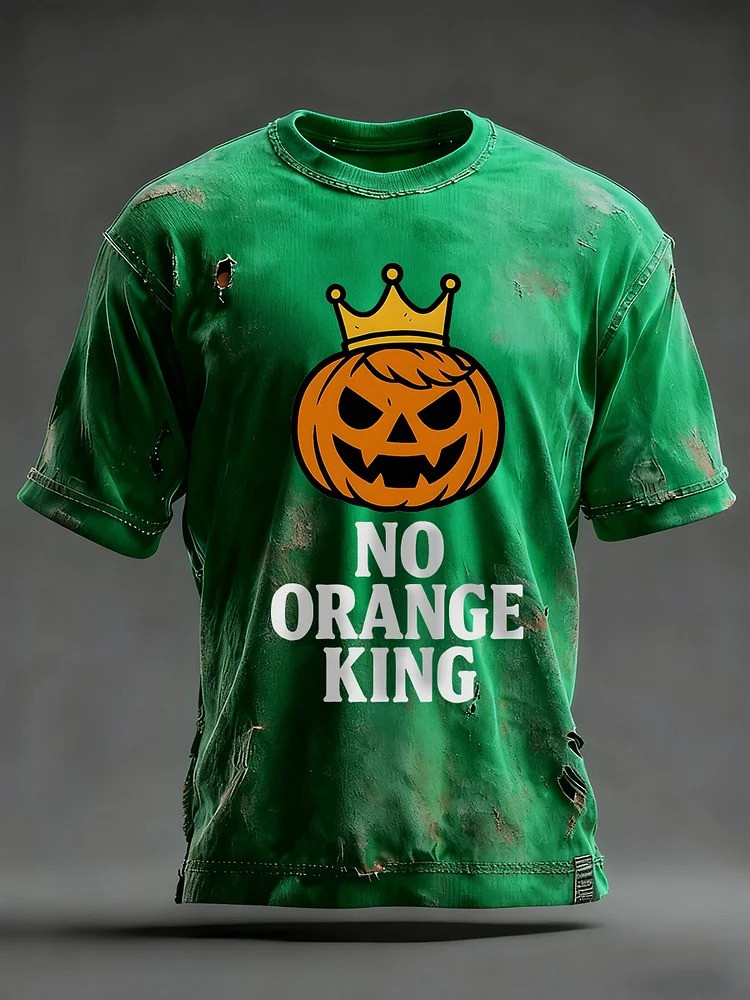 Pumpkin Spooky No Orange King T-Shirt FDT Anti Trump Apparel No Kings Merch Gifts