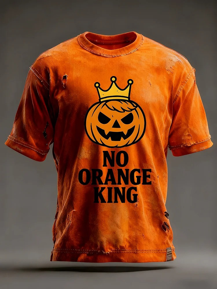 Pumpkin Spooky No Orange King T-Shirt No Kings Merch FDT Anti Fascist Apparel Gifts
