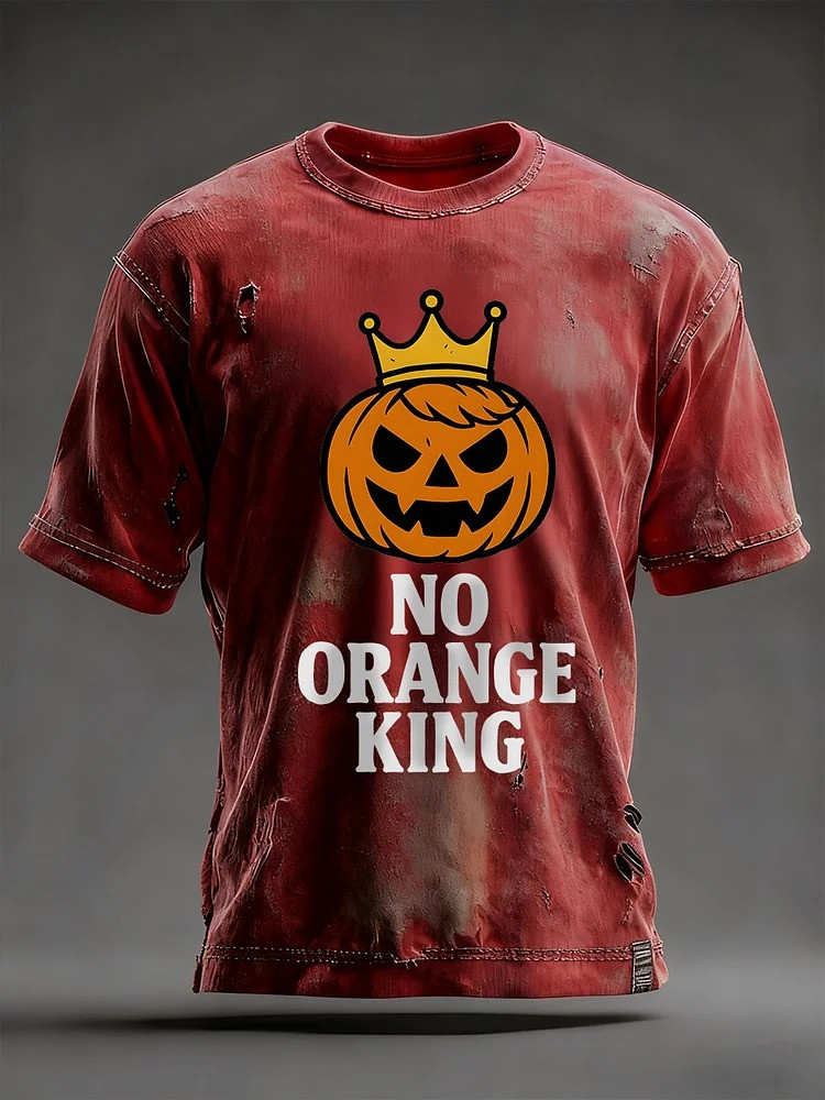 Pumpkin Spooky No Orange King T-Shirt No Kings Merch FDT Anti Trump Apparel Gifts