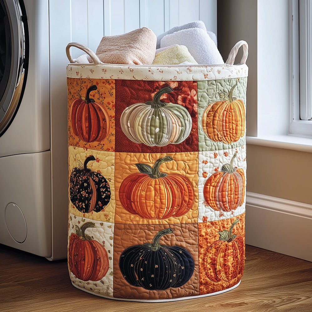 Pumpkin Tale Quilted Laundry Basket Valentine's Day Merch Gift