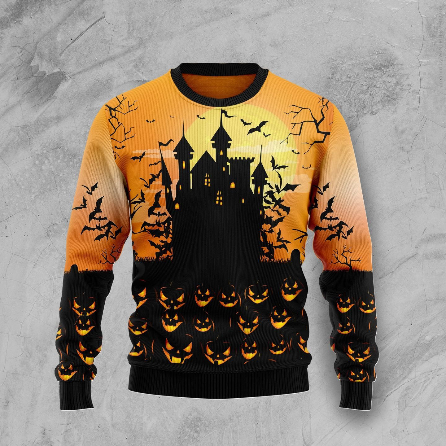 Pumpkin Town Ugly Christmas Sweater Spooky Apparel Christmas Gifts For Halloween Lovers