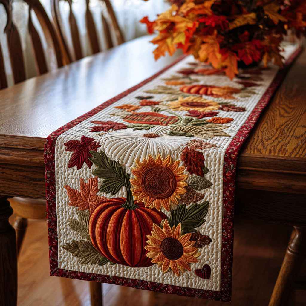 Pumpkin Trails Quilted Table Runner Spooky Table Runner Halloween Table Decor