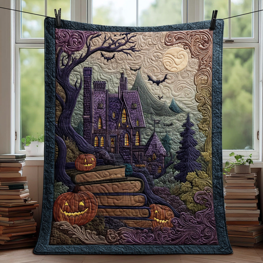 Pumpkin Whisper Quilted Blanket Cute Halloween Blanket Unique Skull Gifts For Him