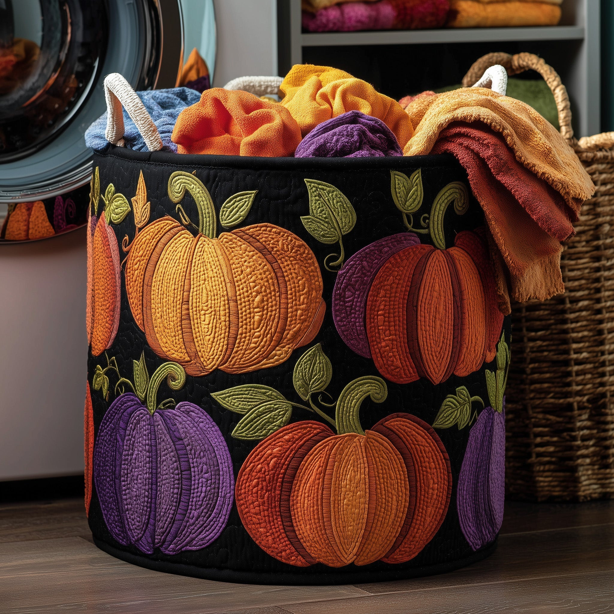 Pumpkins Quilted Laundry Basket Laundry Room Decor Gifts For Pumpkin Lovers