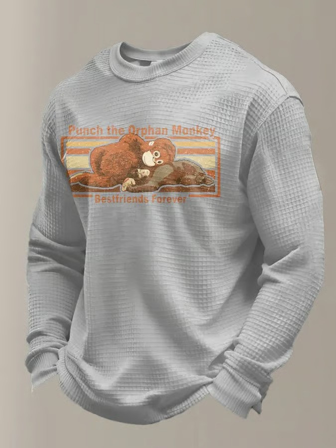 Punch Money The Orphan Best Friends Forever Long Sleeve Shirt Funny Animal Graphic Tee Gift For Monkey Lovers
